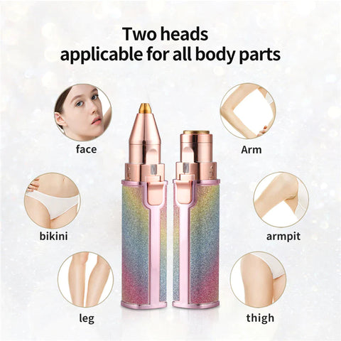 2 In 1 Facial Hair Remover & Eyebrow Trimmer USB Rechargeable